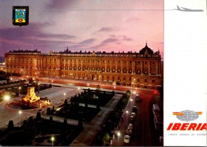 Spain Madrid Royal Palace and View Of Oriente Square Iberia Airlines Card