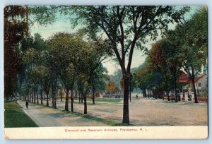 Providence Rhode Island Postcard Elmwood Reservoir Avenues c1909 Vintage Antique