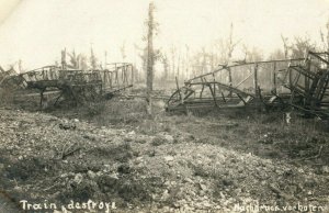 c1914 RPPC WW1 Bombing Battle Of Hulluch #2 Bridge France Vintage Postcard P113