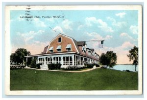 1921 Automobile Club USA Flag Pontiac Michigan MI Posted Vintage Postcard