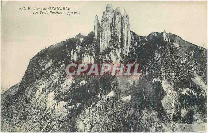 Old Postcard Environs de Grenoble The Three Maidens