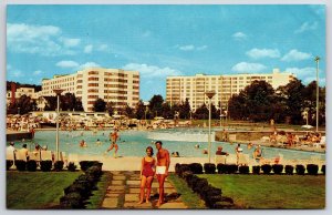 The Concord Hotel Kiamesha Lake New York Swimming Pool & Grounds View Postcard