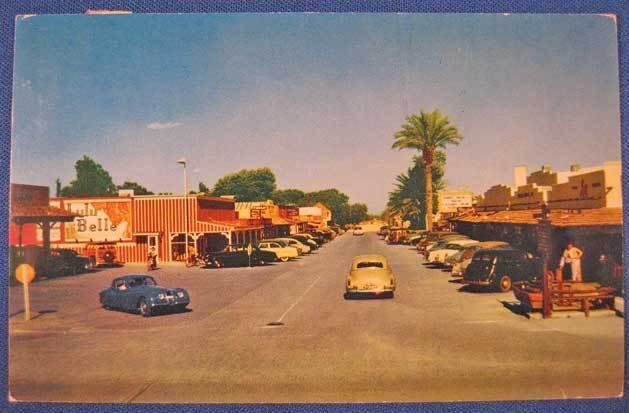 Scottsdale AZ 1954 Street Vue Old Cars Postcard