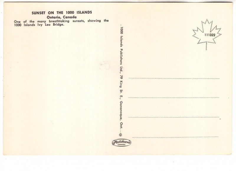 Sunset over Bridge, Thousand Islands, Ontario