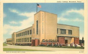 Texas Beaumont Lamar College flag Business Men's Studios Postcard 22-8582