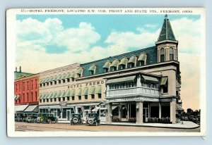 C.1910 Hotel Fremont NW Cor Front and State Fremont, OH Vintage Post-card Main