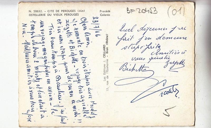 BF20453 perouges ain ostellerie du vieux perouges france  front/back image