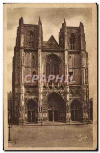 Old Postcard Nantes Facade of The Cathedral