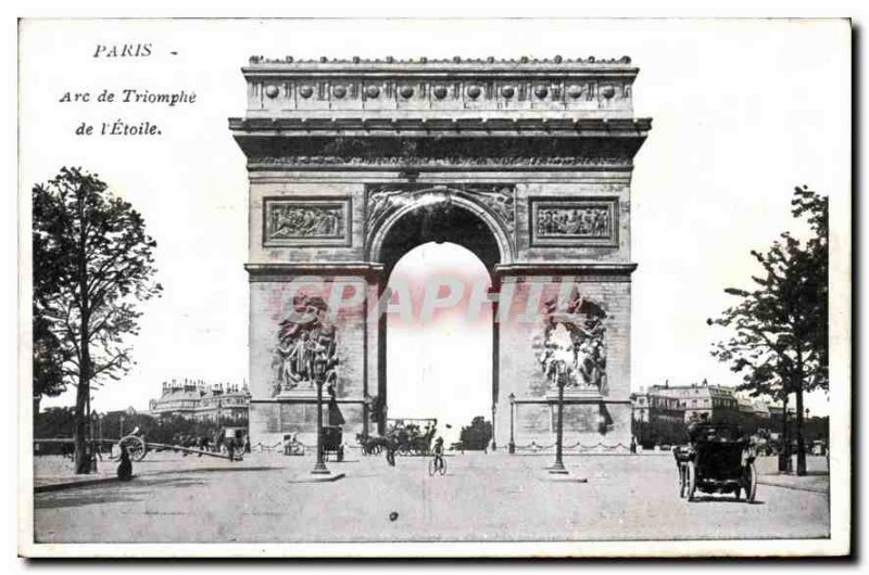 Old Postcard Paris Arc de Triomphe Etoile