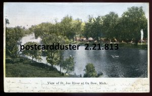 h5131 - OX BOW Michigan Postcard 1908 St. Joe River