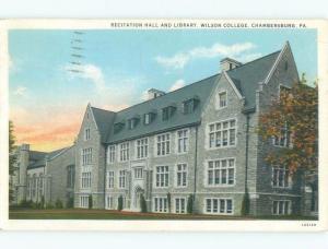 W-Border Wilson College - Chambersburg Pennsylvania PA E1969