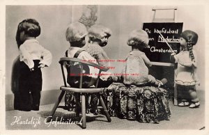 Dutch Doll, RPPC, Doll Teacher Teaching Doll Students