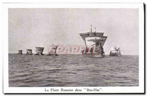 Old Postcard Cinema Roman fleet in Ben Hur Charter