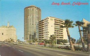 Long Beach CA Ocean Blvd & Altantic Ave  Chrome Postcard Unused