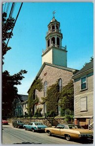 Marblehead Massachusetts 1960s Postcard Old North Church Washington Street Cars