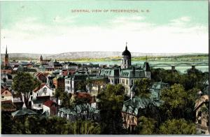 View Overlooking Fredericton NB Aerial Vintage Postcard R12