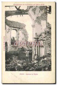 Postcard Old Army Bures Interior of the Church