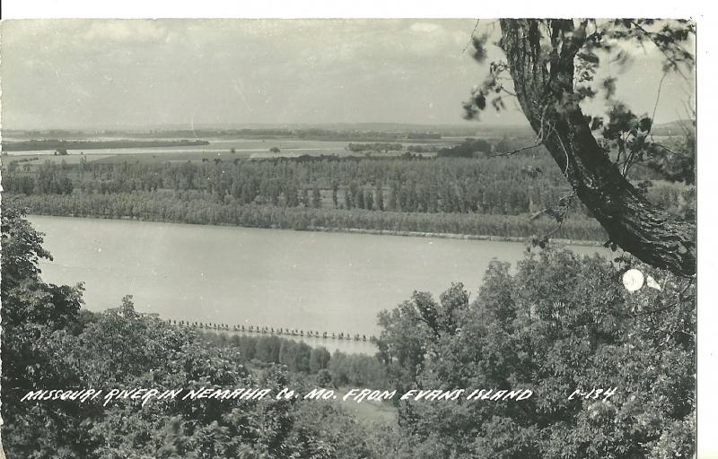 1950's Missouri River In Nemaha Co. MO ~ RPPC ~ Kodak