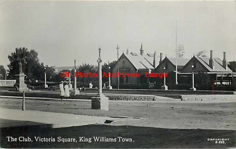 South Africa, King Williams Town, RPPC, Victoria Square, The Club, Sapsco E.225