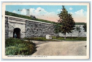 1917 Entrance To Fort Ontario Scene Oswego New York NY Posted People Postcard