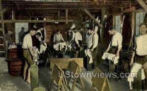 Glove Industry knee stakers at work - Gloversville, New York NY  