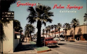 Vintage PC Palm Springs California CA Woodie Station Wagon Street Scene PC