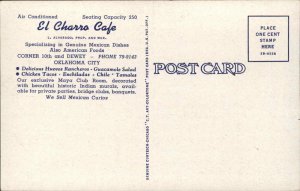 Oklahoma City OK El Charro Caf Colorful Linen Psotcard
