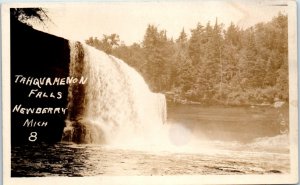 1920s Tahquamenon Falls Newberry MI Real Photo Postcard