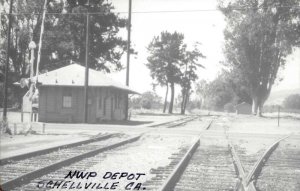 Schellville California NWP Depot Train Station Real Photo Postcard AA35104