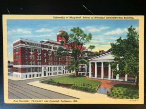 Vintage Postcard 1936 University of Maryland School of Medicine Baltimore MD