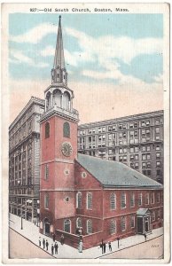 Old South Church, Boston, Massachusetts, Antique New England News Co. Postcard