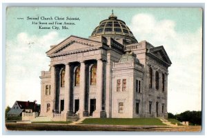 Kansas City Missouri MO Postcard Second Church Christ Scientist 31st St. 1912