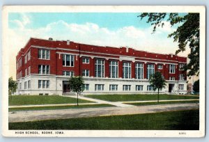 Boone Iowa IA Postcard High School Building Exterior Trees Scene 1935 Antique