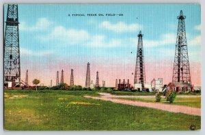 Postcard A Typical Texas Oil Field