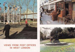 Portobello Road Post Office 1980s Window View London Postcard