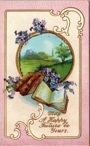 Happy Future Books & Flowers Micah Glitter Winsch Back WJ Thompson Co Postcard