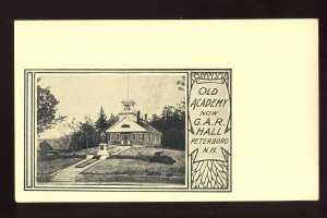 Peterboro, New Hampshire/NH Postcard, Old Academy Now G.A.R. Hall