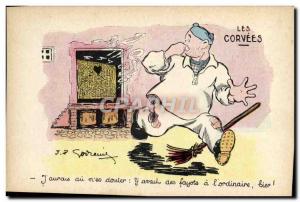 Old Postcard The Army chores