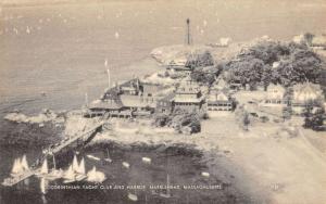 Yacht Club and Harbor in Marblehead Massachusetts  Vintage Postcard L956