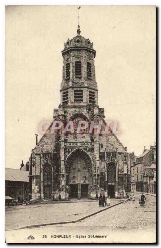 Old Postcard Honfleur L & # 39Eglise St Leonard