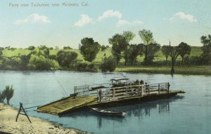 C.1910 Ferry over Tuolumne near Modesto, Calif. Postcard P61