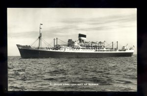 ca0211 - Ellerman Passenger Cargo Ship - City of Durban , built 1954 - postcard