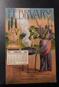 Mint USA Advertising Postcard Eagle Pencil Co NY Eagle Pencils and Pens Calendar