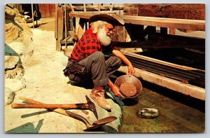 Theme Park~Prospector Panning Gold Knotts Berry Farm Ghost Town CA~Postcard