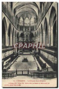 Postcard Old Toulouse Cathedrale Saint Etienne Choir Stalls The Altarpiece of...