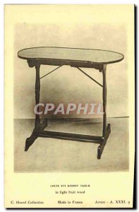 Old Postcard Kidney Louis XVI table in light wood friut