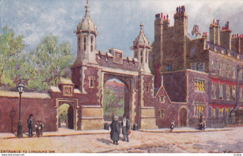 LONDON, England, 1900-1910s; Entrance To Lincolns Inn, TUCK #1538