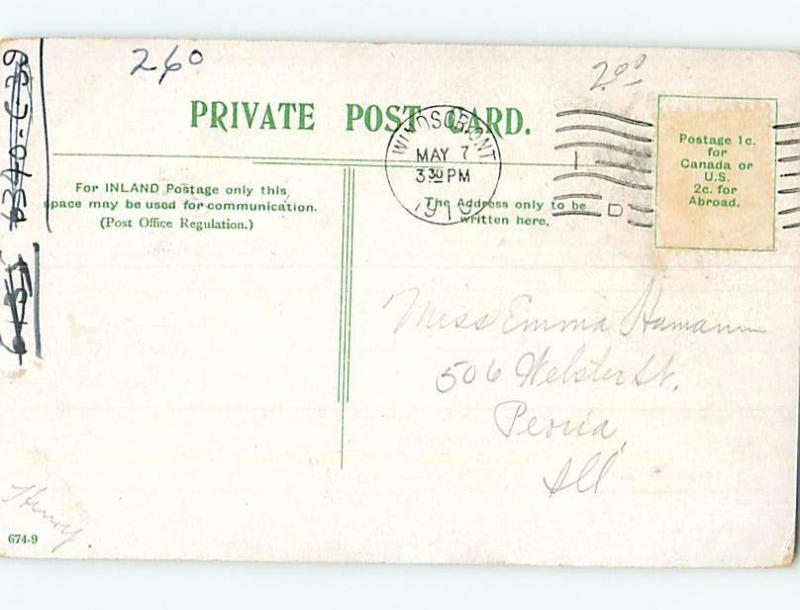 Divided-Back POST OFFICE SCENE Windsor Ontario ON d8979