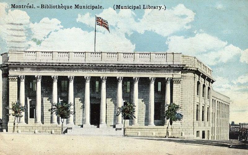 MONTREAL, CANADA, Municipal Library, 1920 Postcard LIB2660