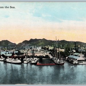 c1910s Honolulu, HI Birds Eye from Sea Harbor Port Ship Hawaii Territory TH A188